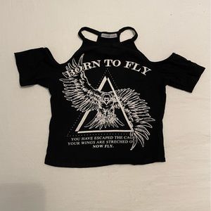 Charlotte Russe cut out shoulder crop top